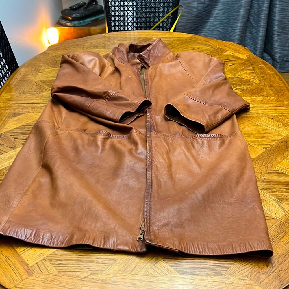 Etienne Aigner leather size 12 coat.